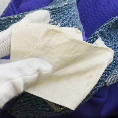 Chanel 1991 Setup Suit Denim Jacket Skirt Purple Blue #42