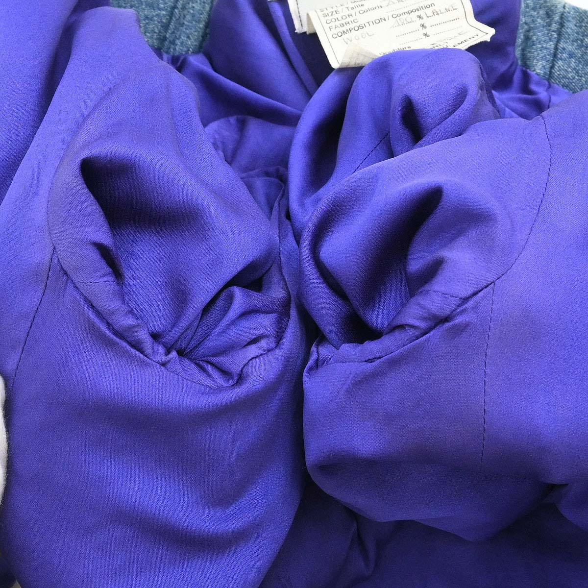 Chanel 1991 Setup Suit Denim Jacket Skirt Purple Blue #42