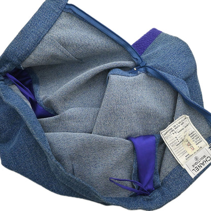 Chanel 1991 Setup Suit Denim Jacket Skirt Purple Blue #42