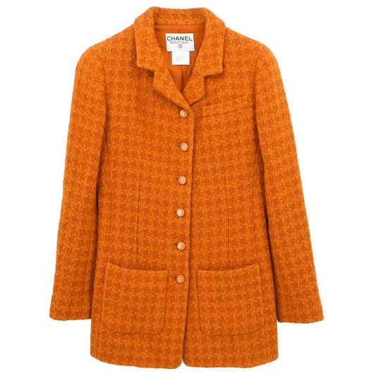Chanel 1995 Single Breasted Jacket Orange #40
