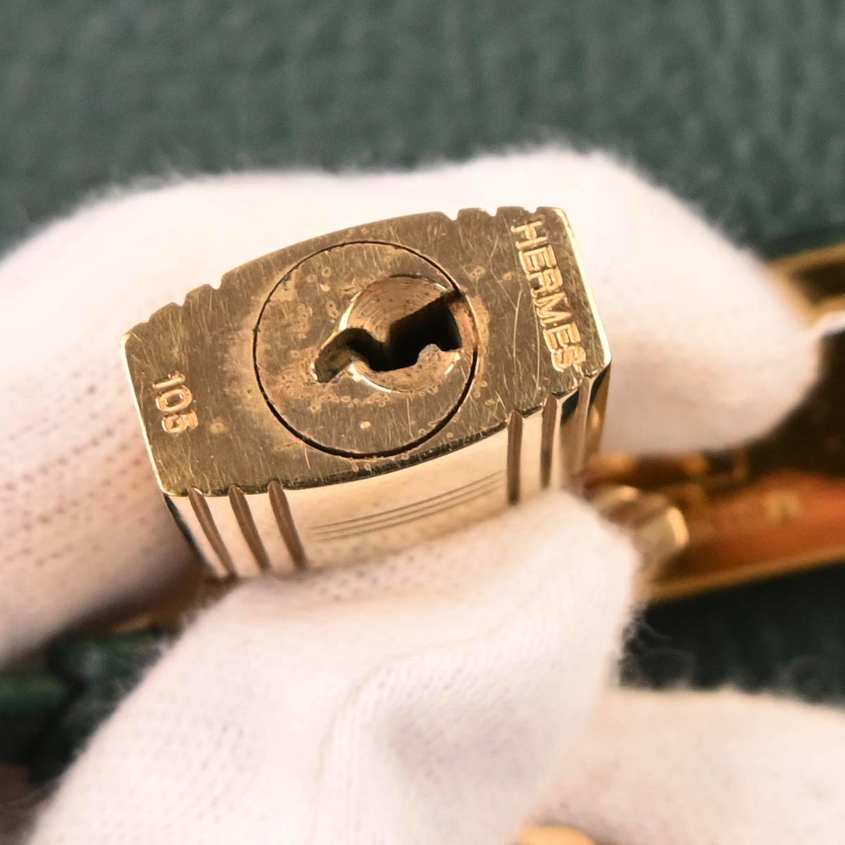 Hermes Vert Fonce Ardennes Birkin 35 Handbag