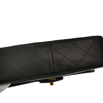 Chanel 1996-1997 Black Lambskin Medium Single Flap Shoulder Bag