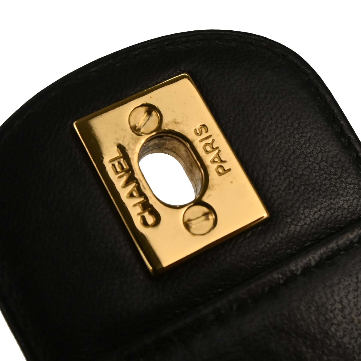 Chanel 1996-1997 Black Lambskin Medium Single Flap Shoulder Bag