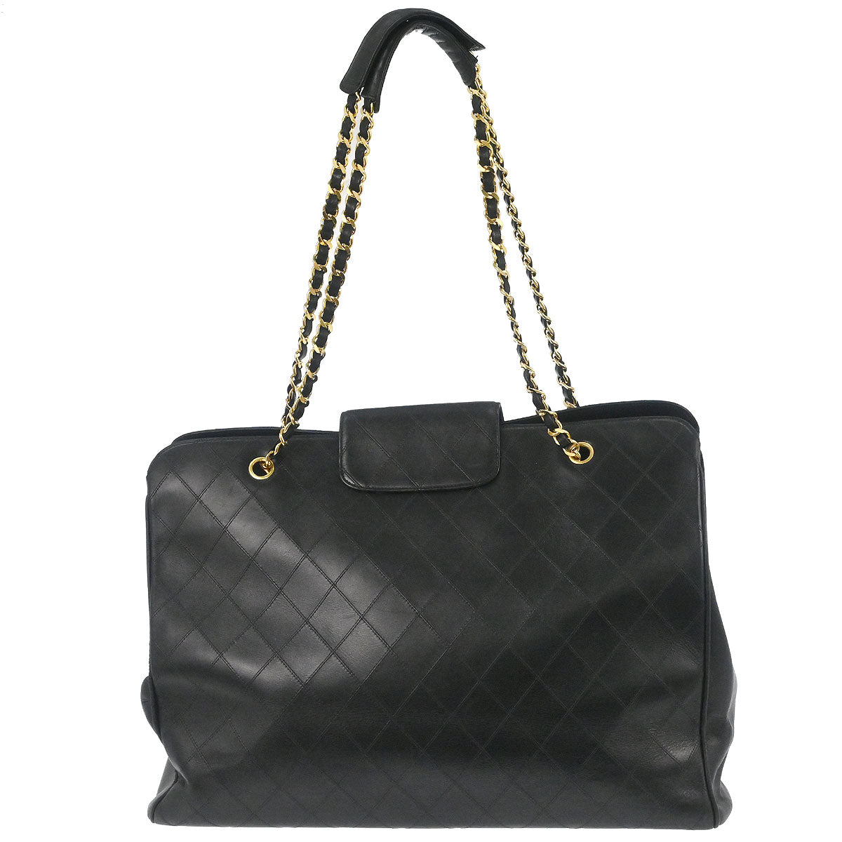 Chanel 1991-1994 Black Lambskin Bicolore Supermodel Shoulder Bag