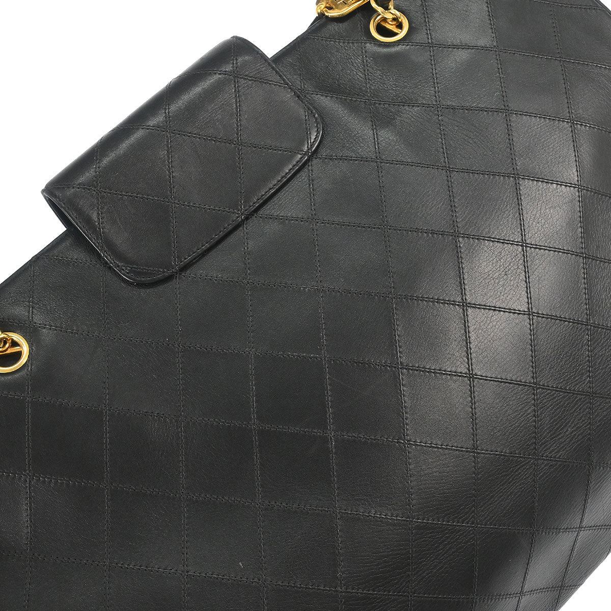 Chanel 1991-1994 Black Lambskin Bicolore Supermodel Shoulder Bag