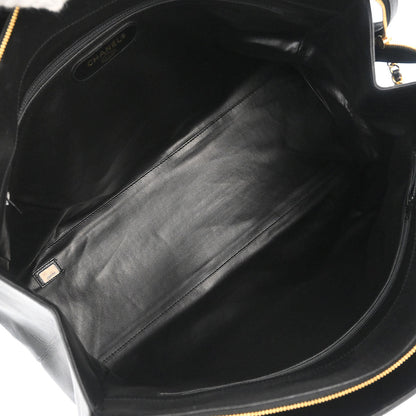 Chanel 1991-1994 Black Lambskin Bicolore Supermodel Shoulder Bag