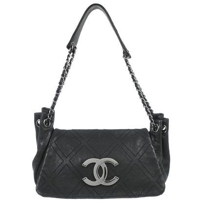 Chanel 2005-2006 Black Calfskin Accordion Flap Bag
