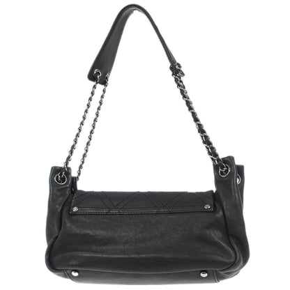 Chanel 2005-2006 Black Calfskin Accordion Flap Bag