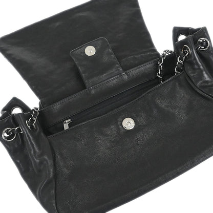 Chanel 2005-2006 Black Calfskin Accordion Flap Bag