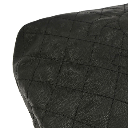 Chanel 2014-2015 Black Caviar Skin Tote Chain Handbag