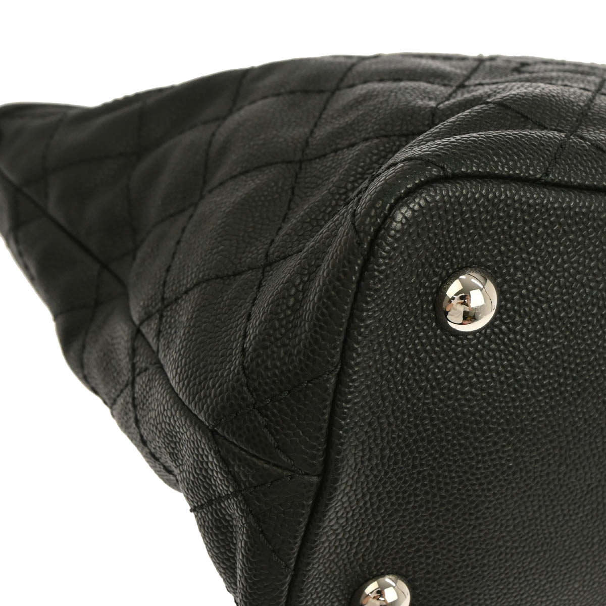 Chanel 2014-2015 Black Caviar Skin Tote Chain Handbag