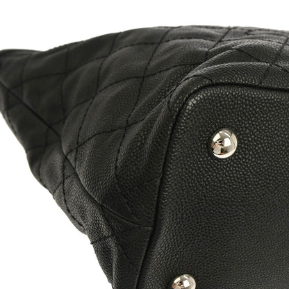 Chanel 2014-2015 Black Caviar Skin Tote Chain Handbag