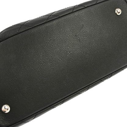 Chanel 2014-2015 Black Caviar Skin Tote Chain Handbag