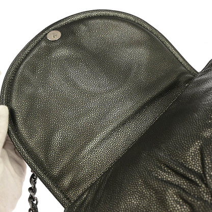 Chanel 2010-2011 Metallic Gold Caviar Skin Half Moon Flap Shoulder Bag