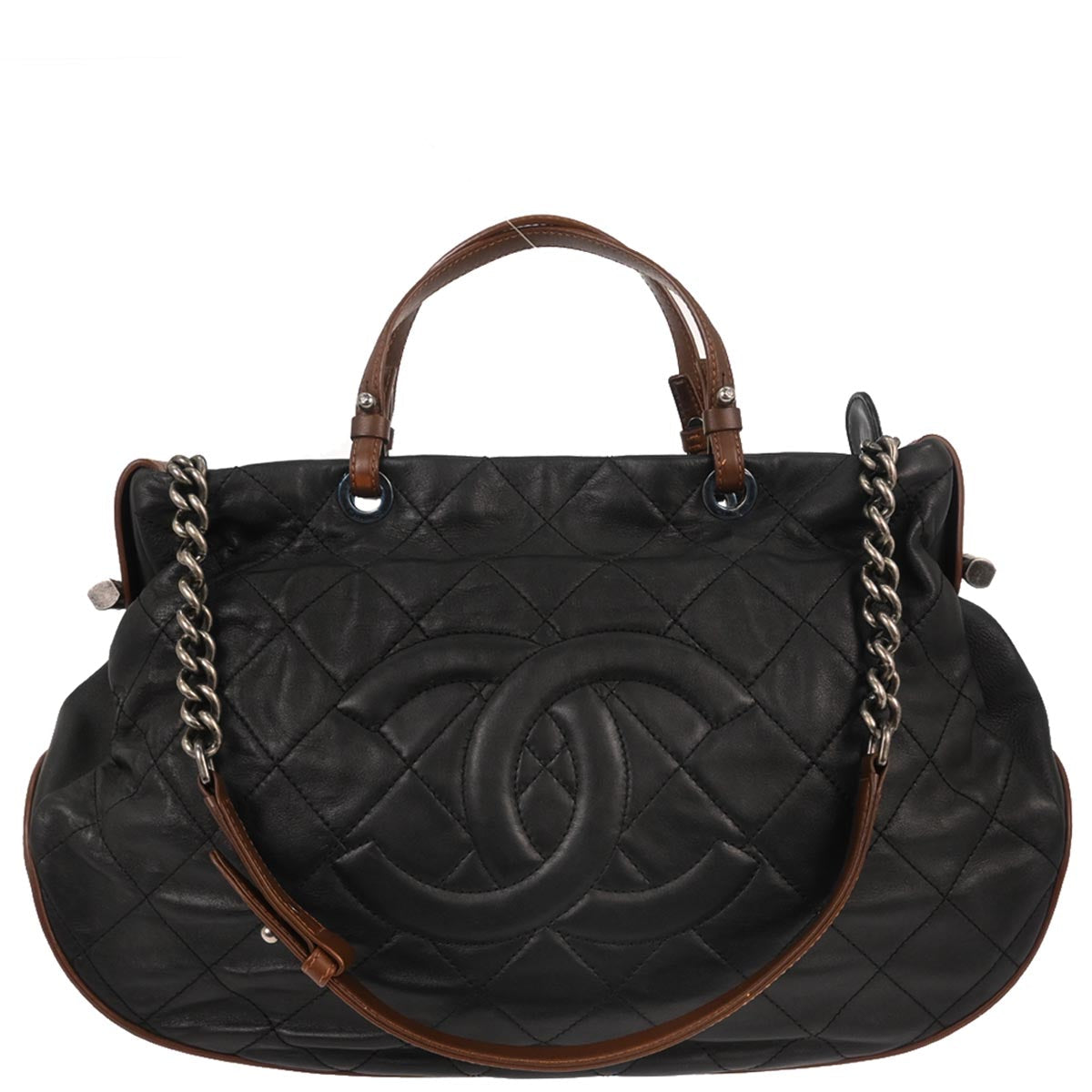 Chanel Black Lambskin Country Chic Tote Shoulder Handbag