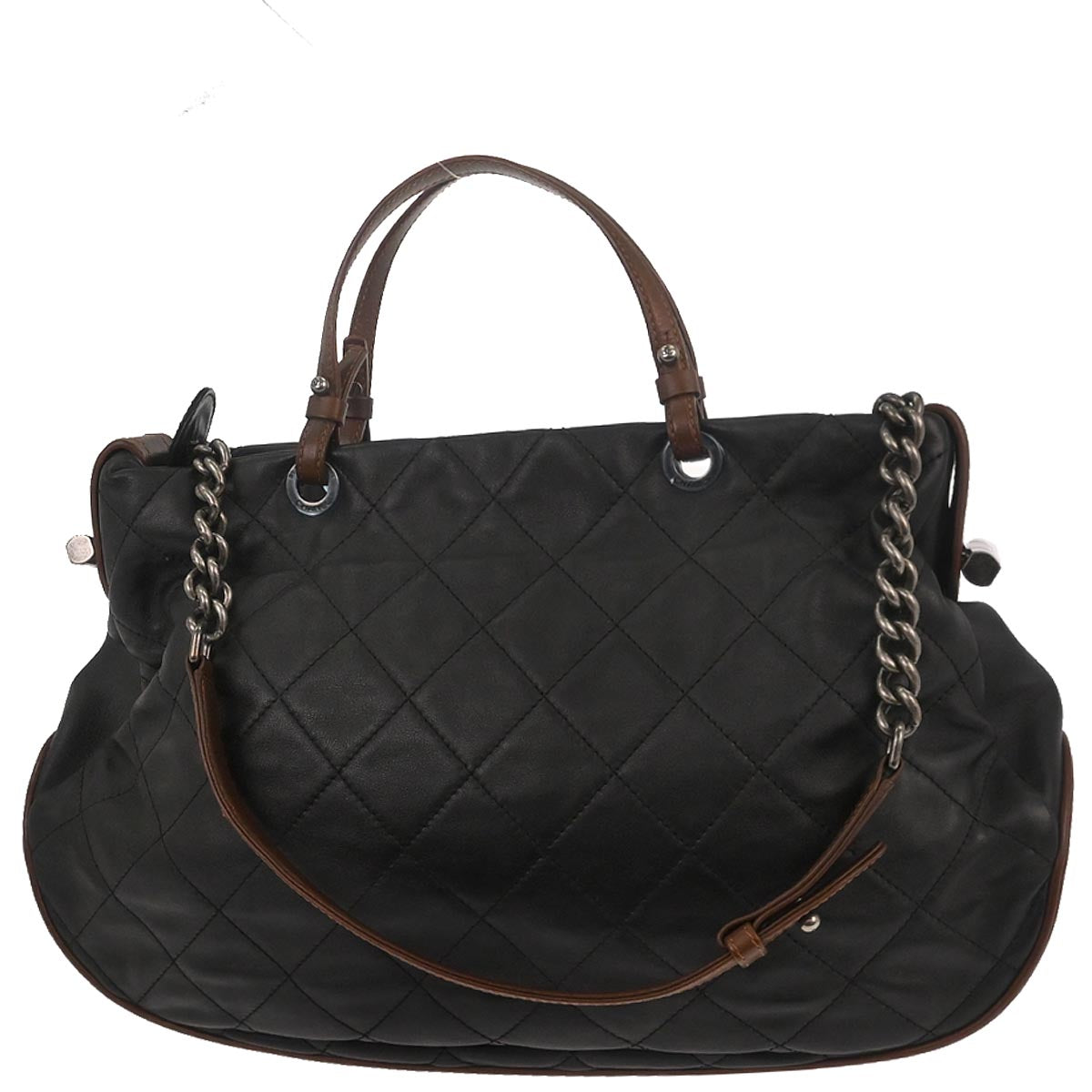 Chanel Black Lambskin Country Chic Tote Shoulder Handbag
