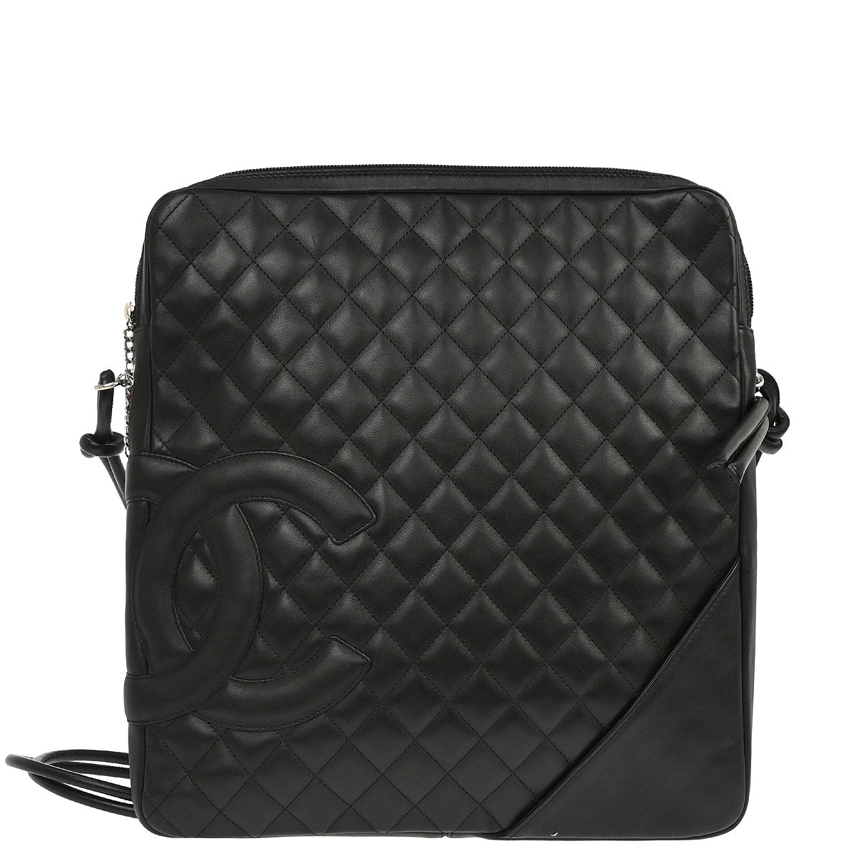 Chanel 2003-2004 Black Calfskin Cambon Ligne Shoulder Bag