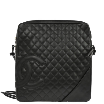 Chanel 2003-2004 Black Calfskin Cambon Ligne Shoulder Bag