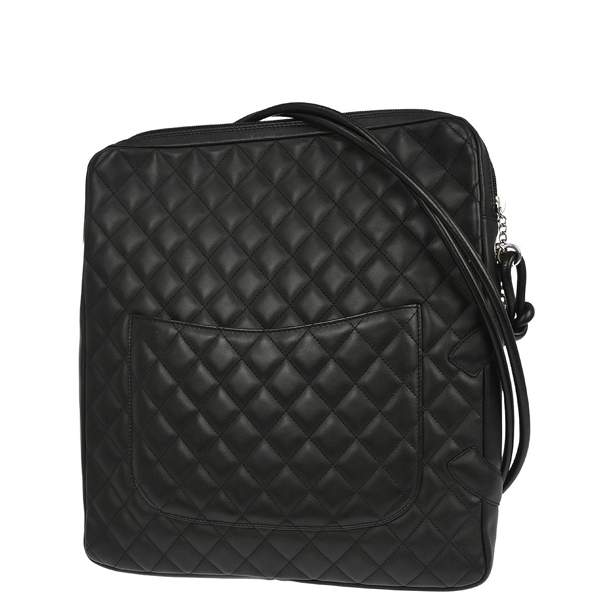 Chanel 2003-2004 Black Calfskin Cambon Ligne Shoulder Bag