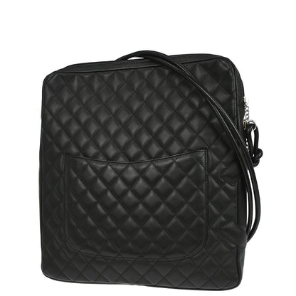 Chanel 2003-2004 Black Calfskin Cambon Ligne Shoulder Bag