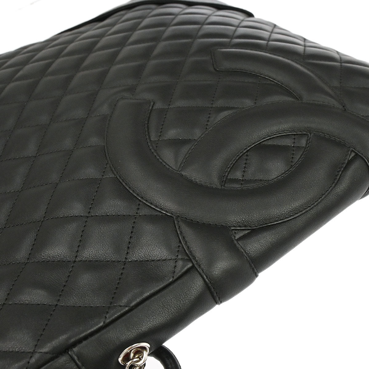 Chanel 2003-2004 Black Calfskin Cambon Ligne Shoulder Bag
