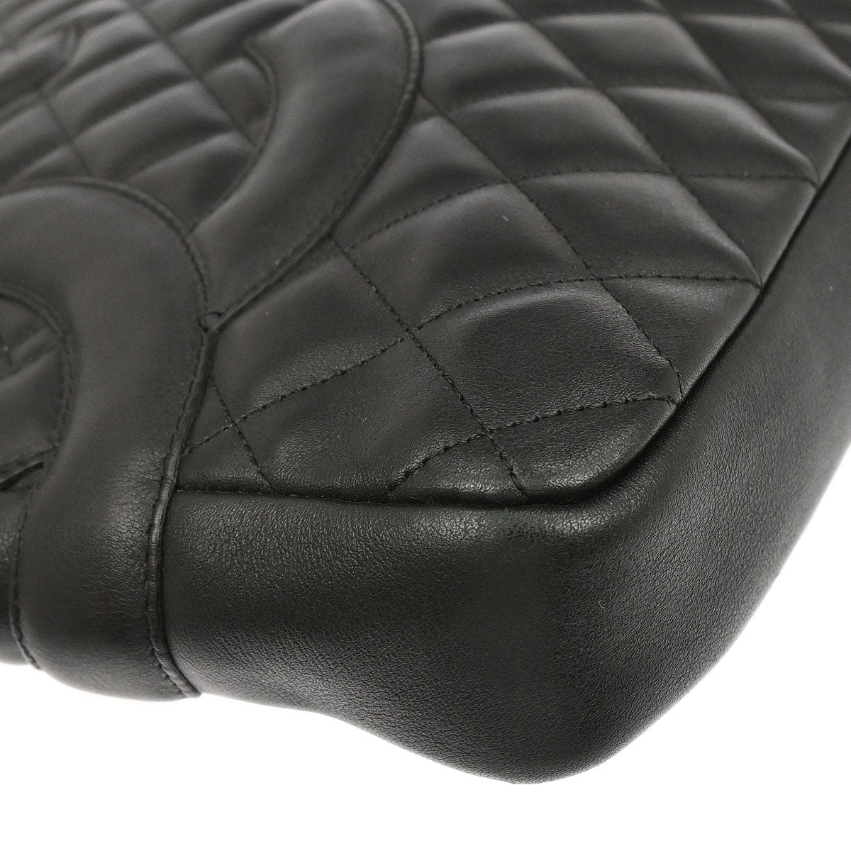 Chanel 2003-2004 Black Calfskin Cambon Ligne Shoulder Bag