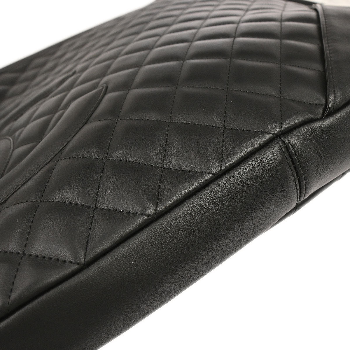 Chanel 2003-2004 Black Calfskin Cambon Ligne Shoulder Bag