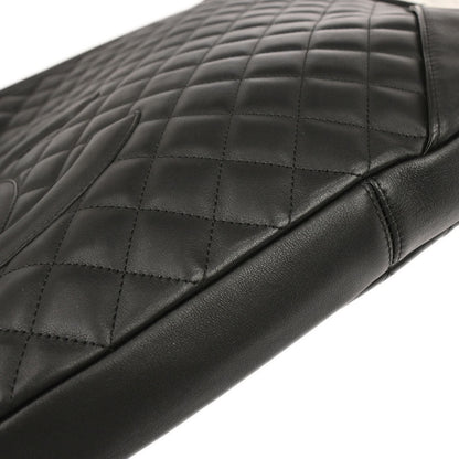 Chanel 2003-2004 Black Calfskin Cambon Ligne Shoulder Bag