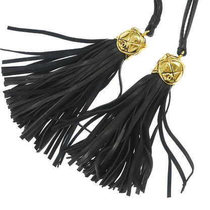 Chanel 1989-1991 Black Lambskin Bucket Tassel Drawstring Shoulder Bag