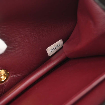 Chanel 1997-1999 Black Lambskin Pushlock Mini Full Flap Shoulder Bag