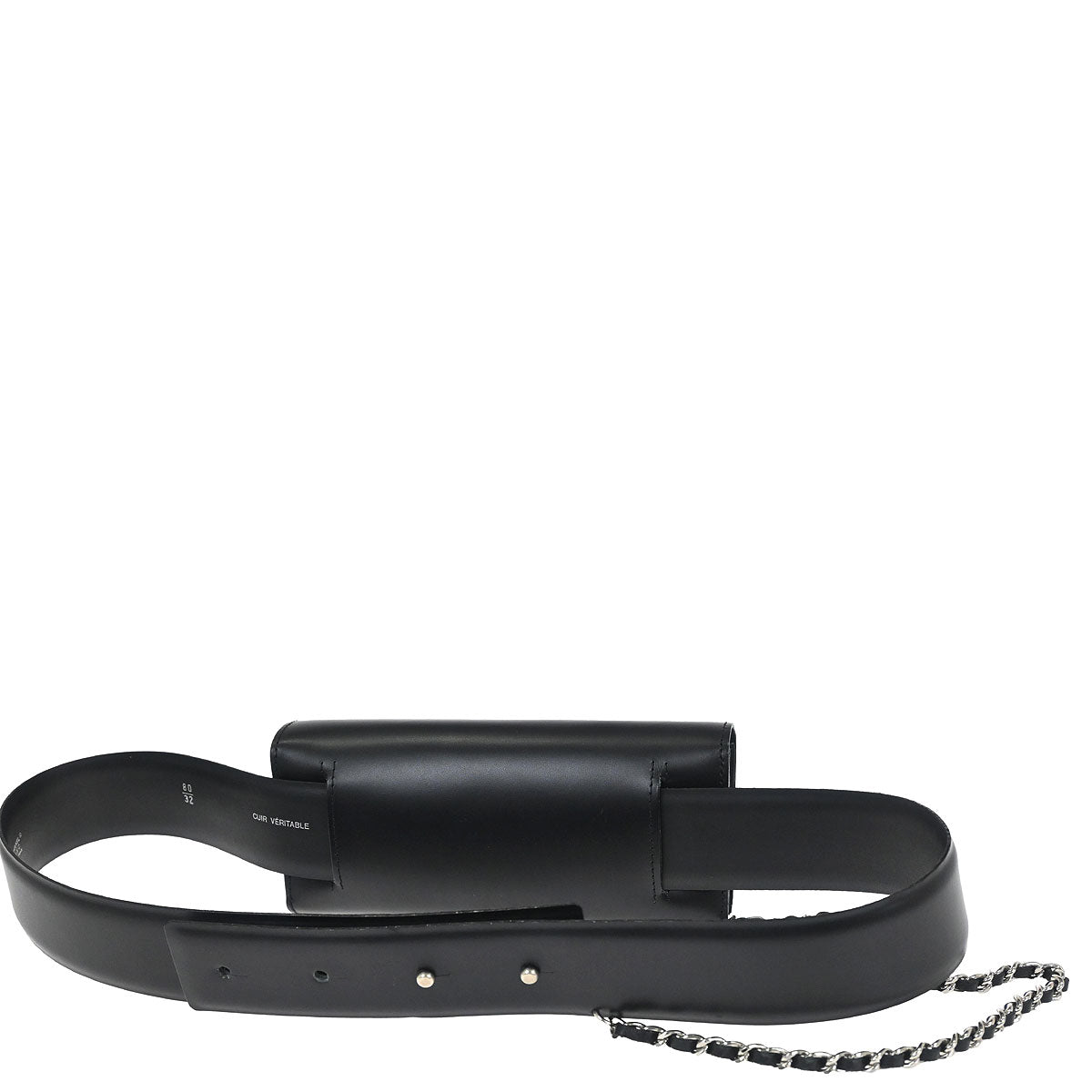Chanel Black Calfskin Mademoiselle Lock Belt Waist Bum Bag #80/32