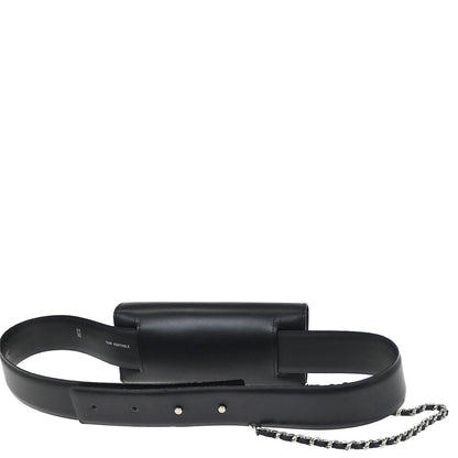 Chanel Black Calfskin Mademoiselle Lock Belt Waist Bum Bag #80/32