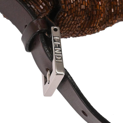 Fendi Brown Beads Mamma Baguette Handbag