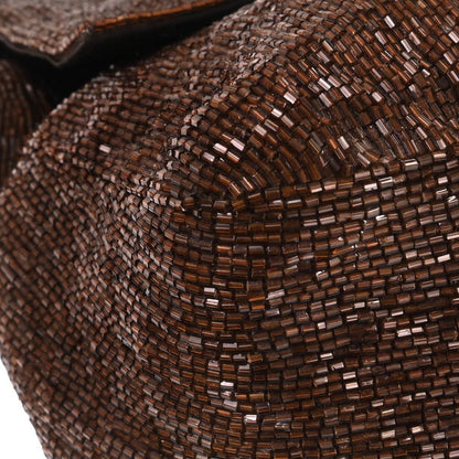 Fendi Brown Beads Mamma Baguette Handbag