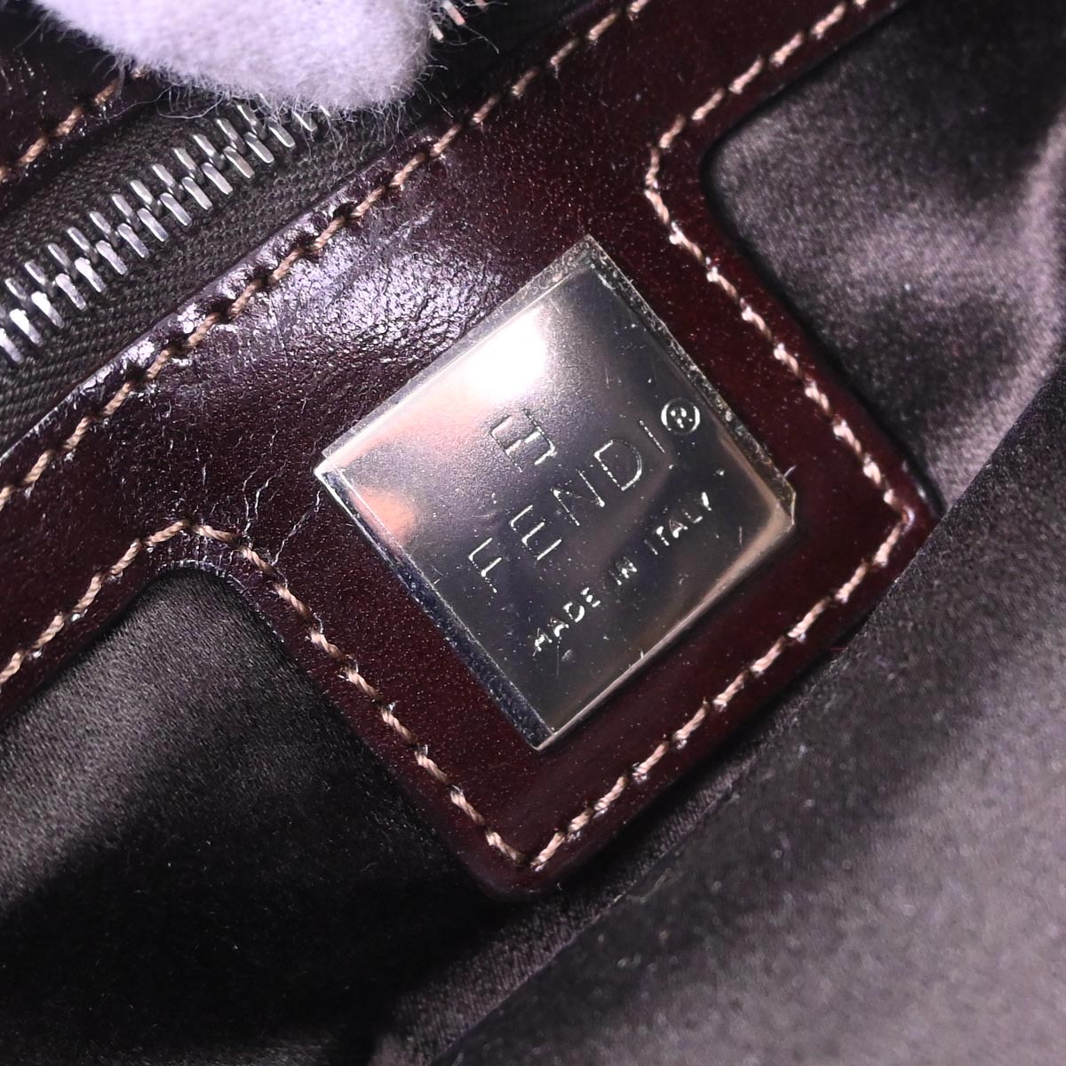 Fendi Brown Beads Mamma Baguette Handbag