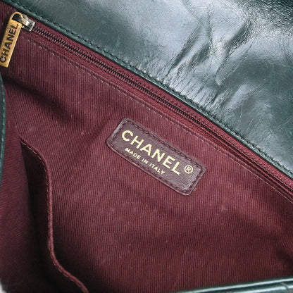 Chanel 2014 Green Calfskin Castle Rock Top Handle 2way Shoulder Handbag