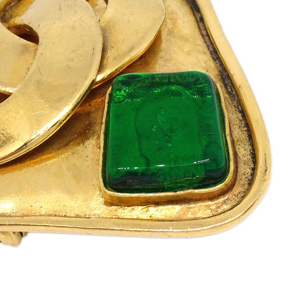 Chanel Rhombus Brooch Pin Gold Gripoix 95P