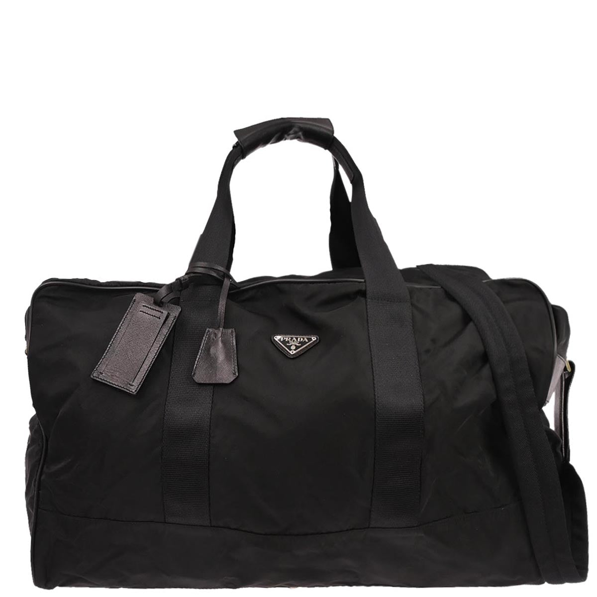 Prada Black Nylon 2way Shoulder Duffle Bag
