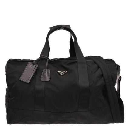 Prada Black Nylon 2way Shoulder Duffle Bag