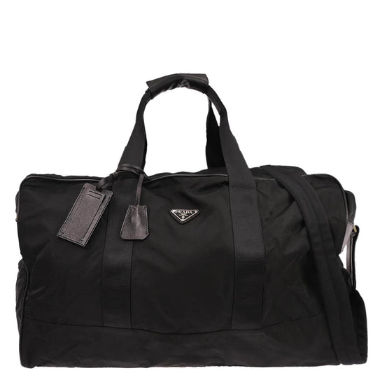 Prada Black Nylon 2way Shoulder Duffle Bag