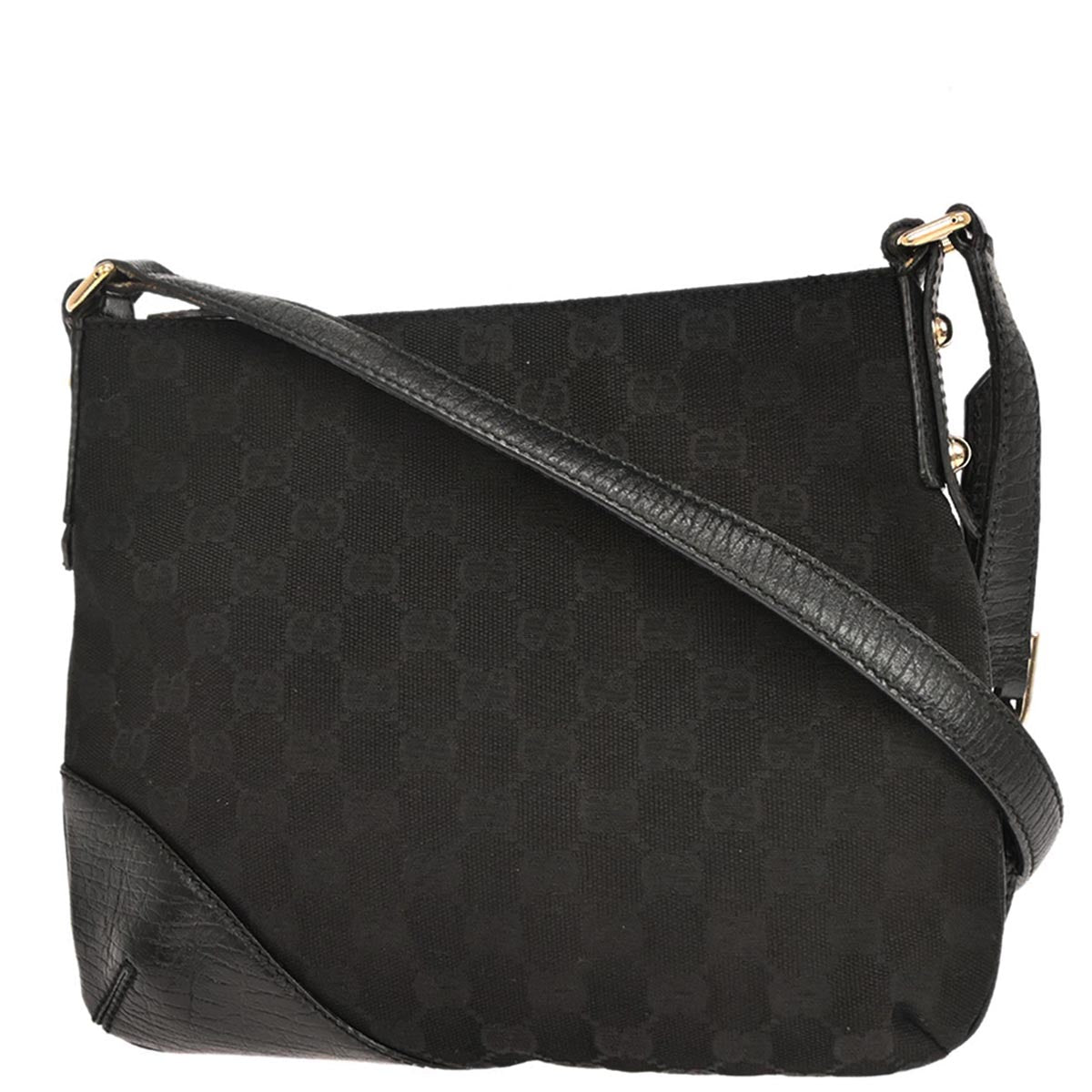 Gucci Black Canvas GG Shoulder Bag