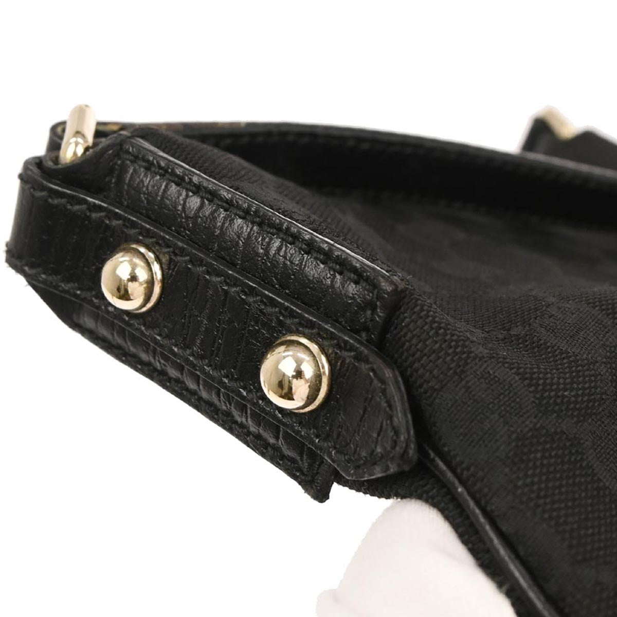 Gucci Black Canvas GG Shoulder Bag