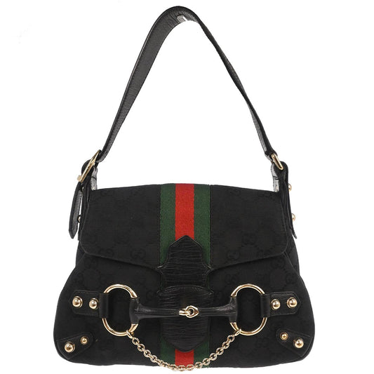 Gucci Black GG Horsebit Handbag