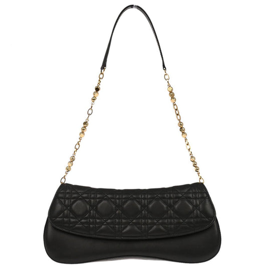 Christian Dior Black Lambskin Cannage Evening Baguette Handbag