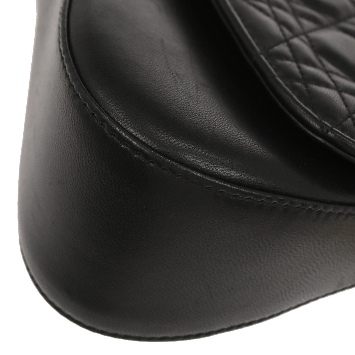 Christian Dior Black Lambskin Cannage Evening Baguette Handbag