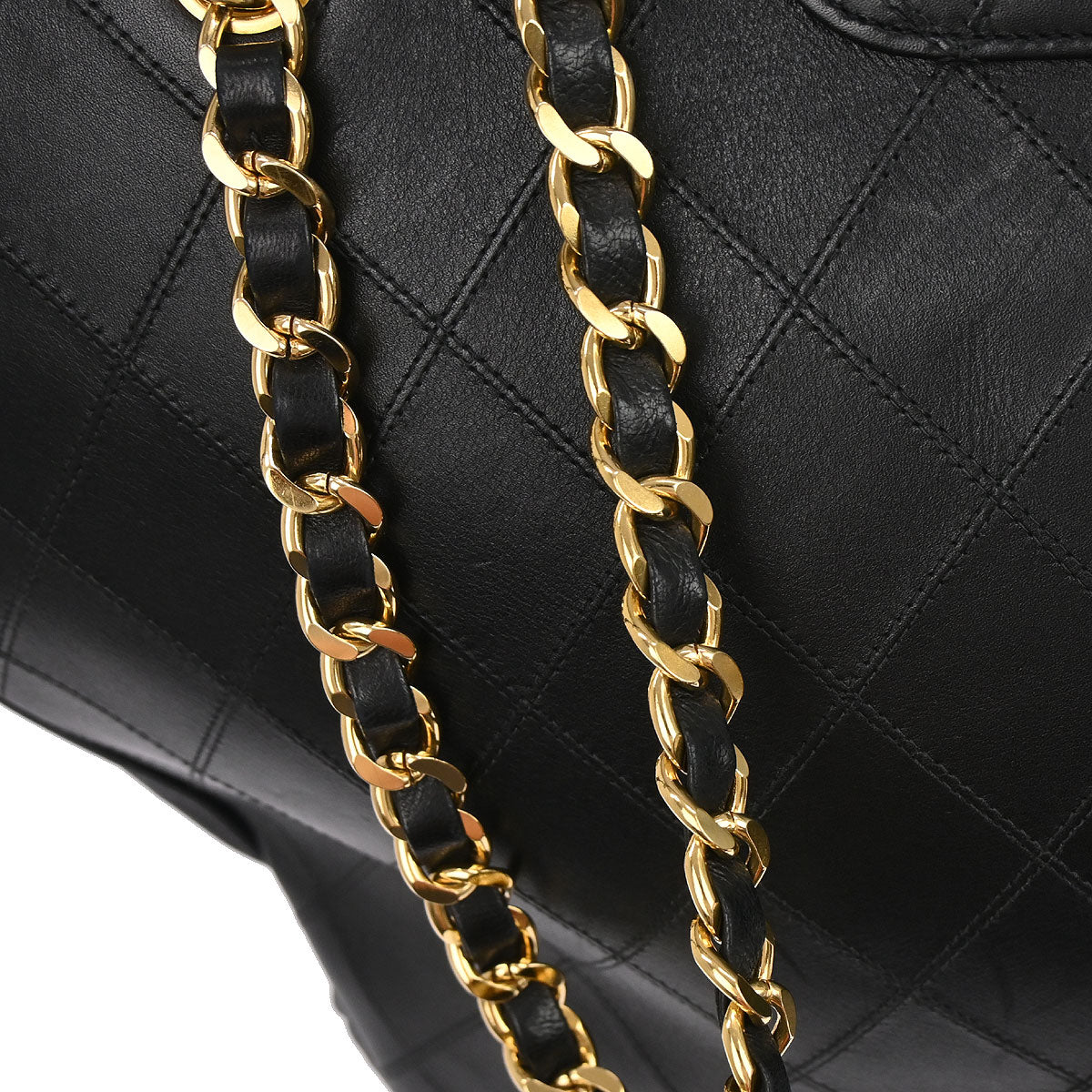 Chanel 1991-1994 Black Lambskin Bicolore Supermodel Shoulder Bag