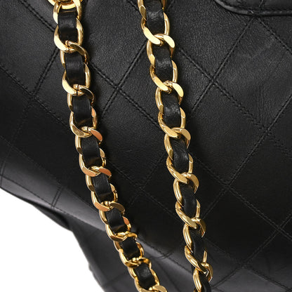 Chanel 1991-1994 Black Lambskin Bicolore Supermodel Shoulder Bag