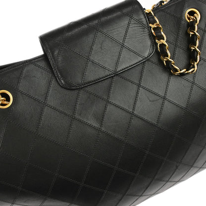 Chanel 1991-1994 Black Lambskin Bicolore Supermodel Shoulder Bag