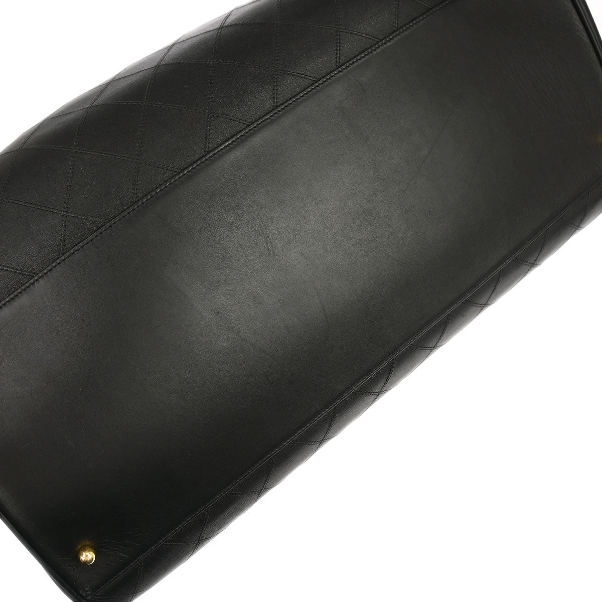 Chanel 1991-1994 Black Lambskin Bicolore Supermodel Shoulder Bag