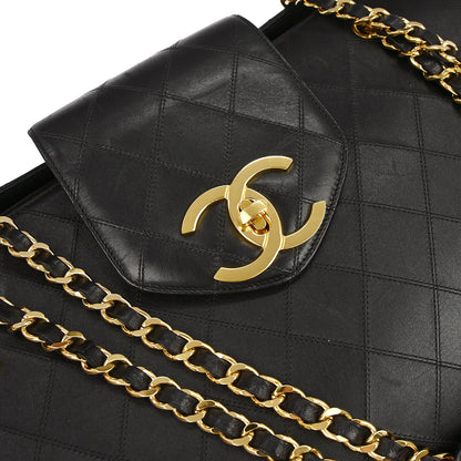 Chanel 1991-1994 Black Lambskin Bicolore Supermodel Shoulder Bag